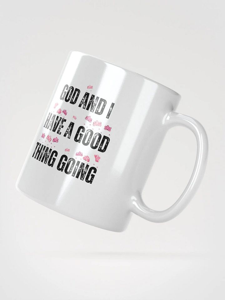 "GOD & I" Floral White Glossy Mug product image (5)