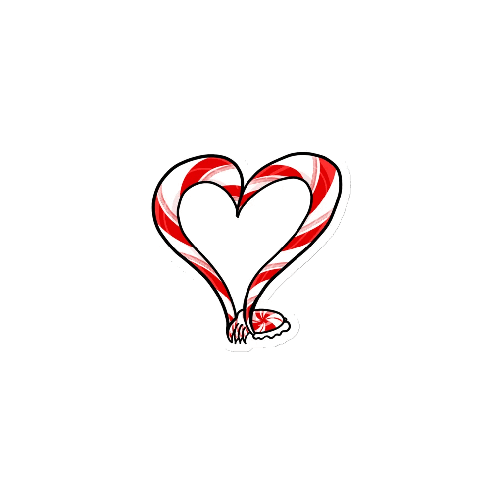 Candy Cane Tentacle Heart Magnet product image (1)