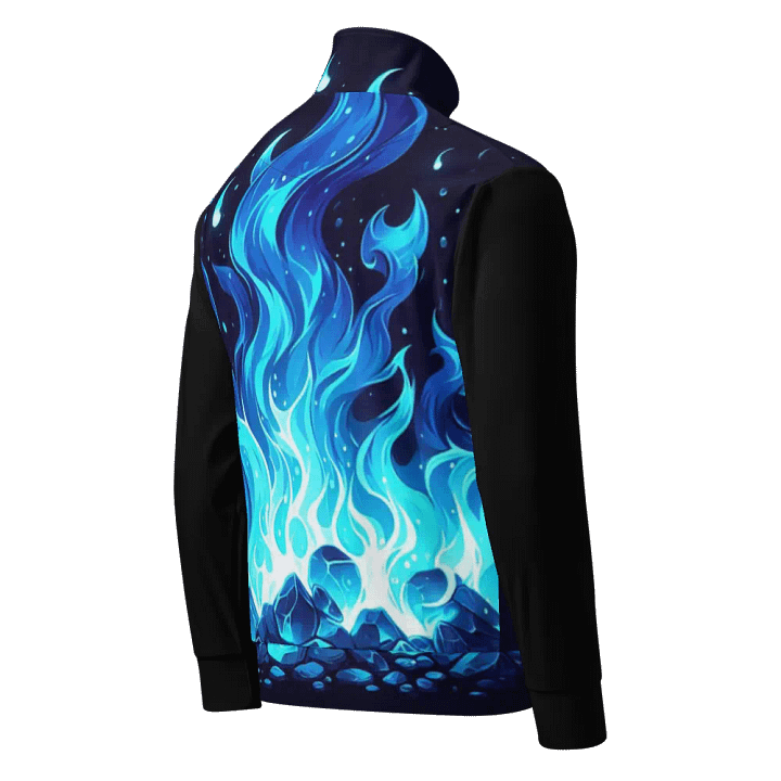 Ethereal Blue Flame Unisex Track Jacket | AI Design product image (2)