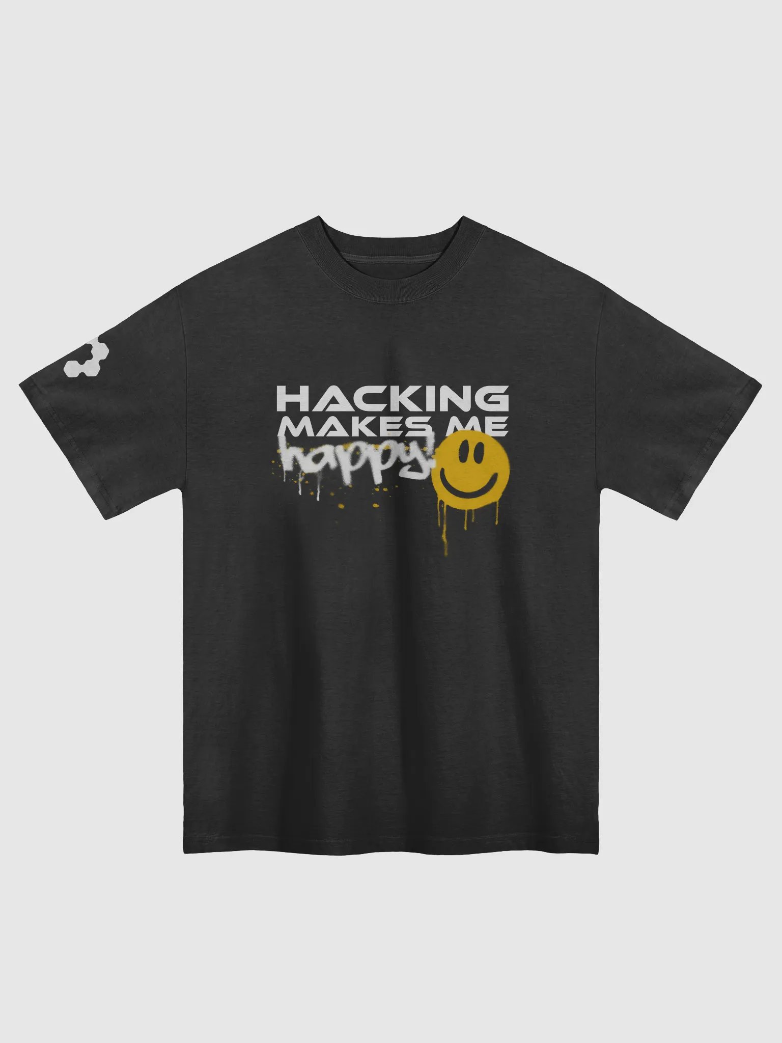 Hacking Makes Me Happy! T-Shirt (Yellow) product image (1)