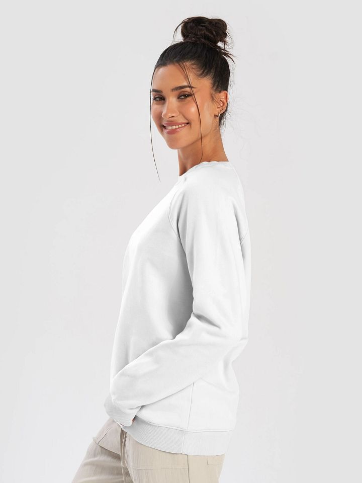 Plain Color White Raglan Sweatshirt product image (2)