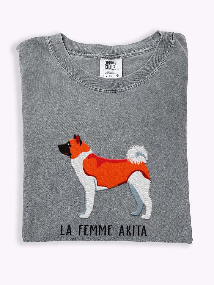 La Femme Akita T-Shirt(Embroidered) of an American Akita(Red) product image (1)