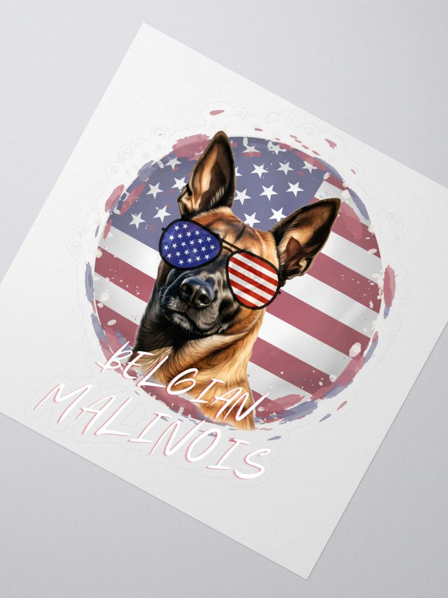 Belgian Malinois Circle American Flag Sticker product image (5)