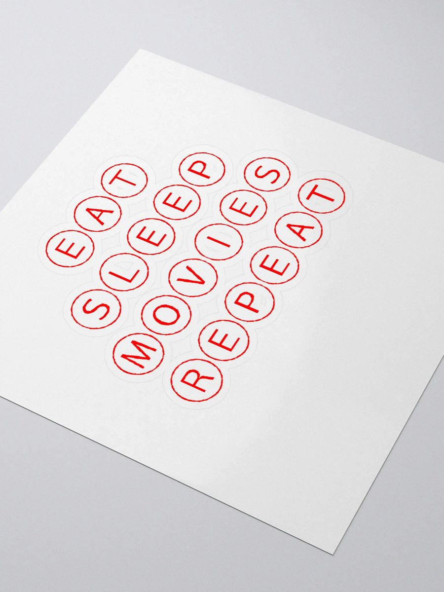 Eat Sleep Movies Repeat Sticker - Red product image (3)