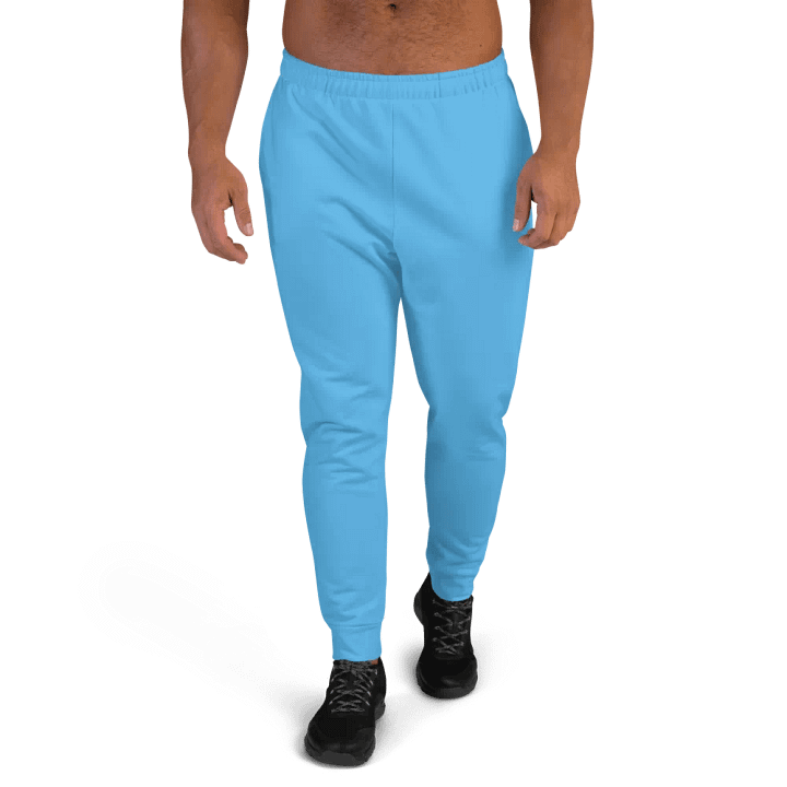 Plain Sky-Blue True Summer Recycled Polyester Premium Men's Joggers by Treasure Pie product image (1)