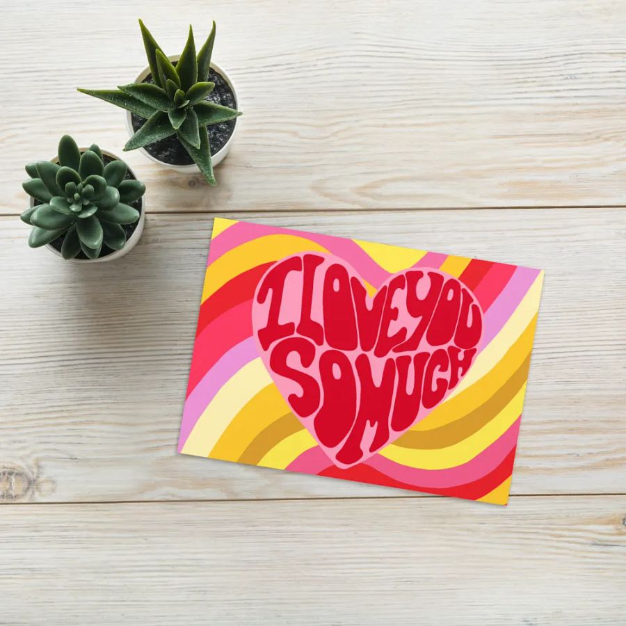 I Love You So Much retro landscape greeting card product image (11)