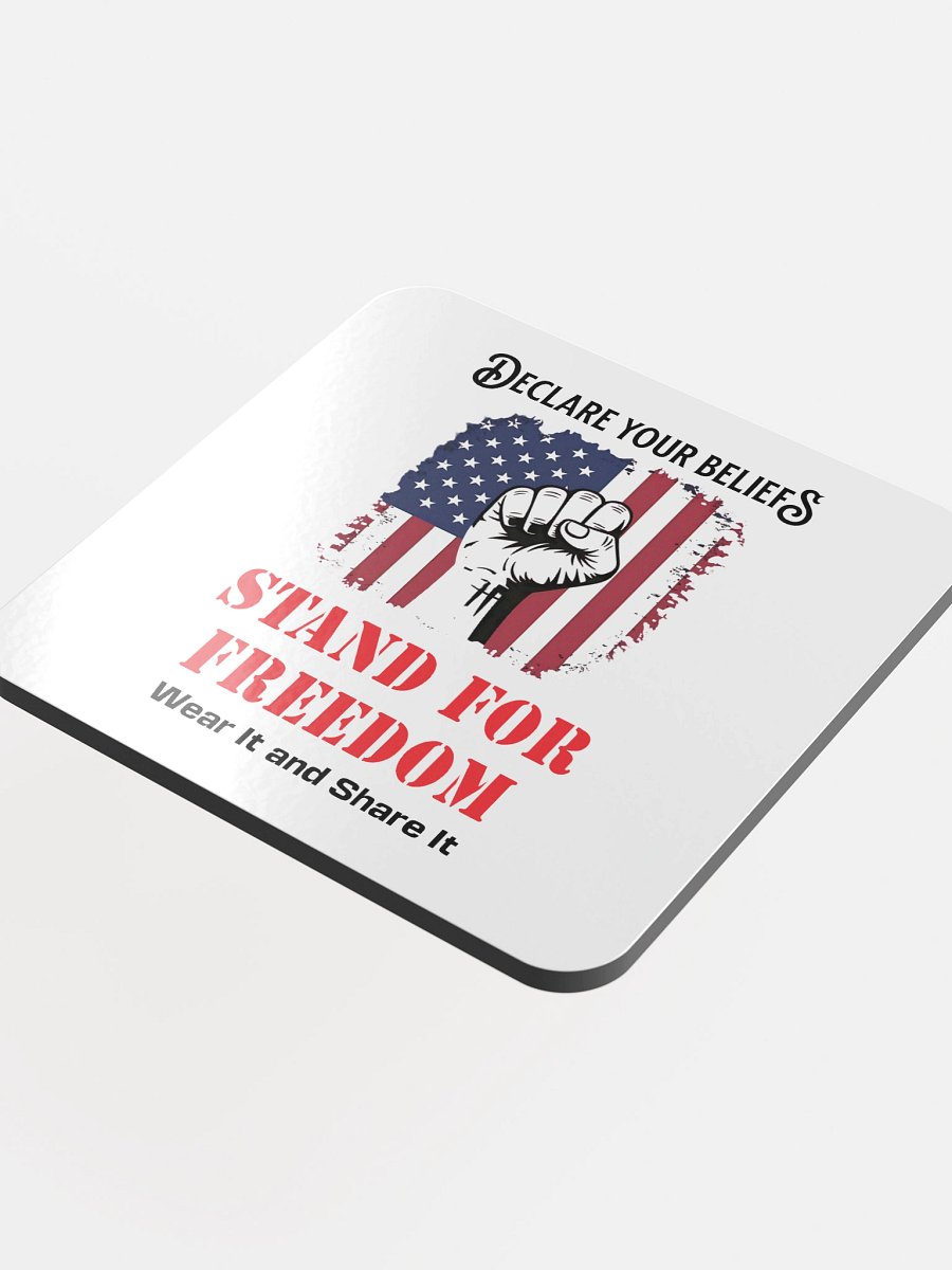 "Stand for Freedom" glossed cork coasters product image (4)