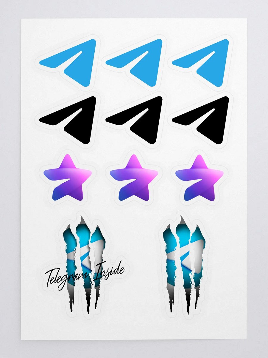 Hoja de pegatinas logos de Telegram + Telegram Inside product image (3)