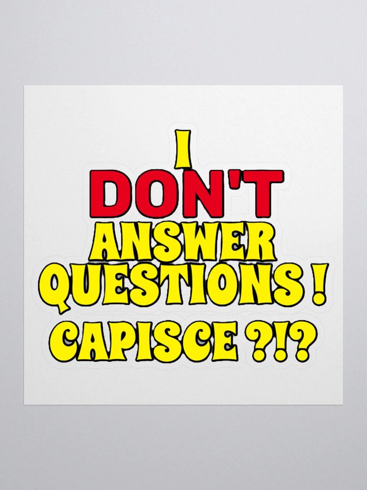I DON'T ANSWER QUESTIONS! CAPISCE?!? product image (1)