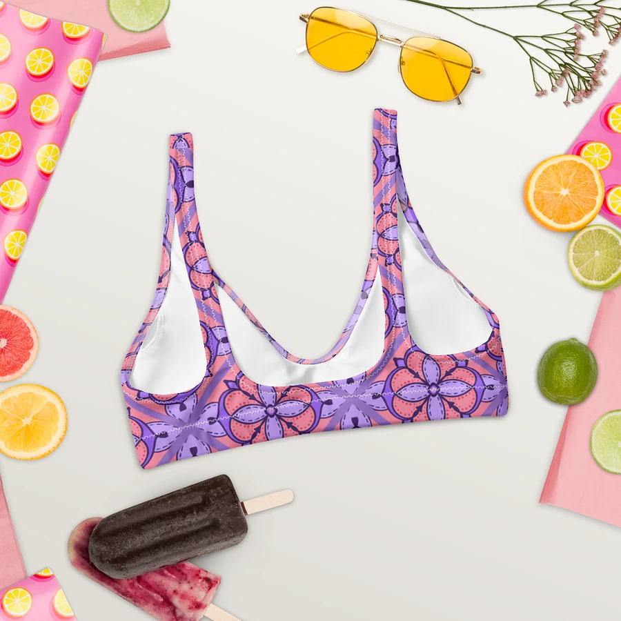 Peach and Lilac Symmetry Pattern Padded Bikini Top product image (3)