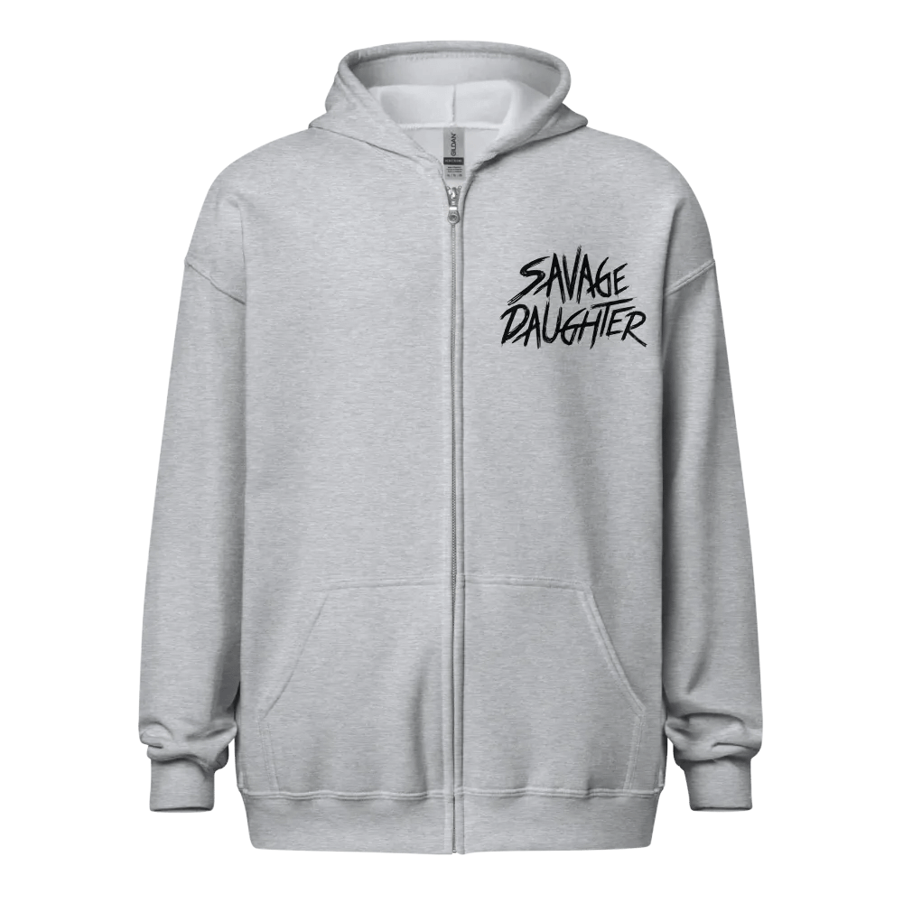 Savage Daughter Zip Hoodie (black print) product image (2)