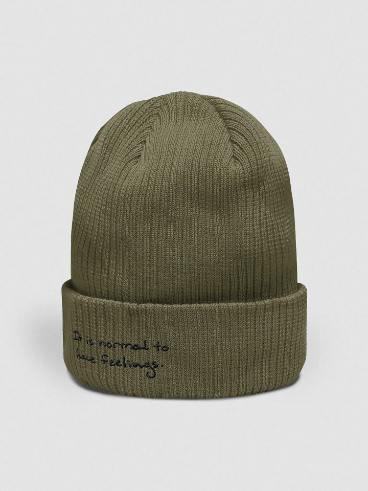 It is normal to have feelings. ribbed organic beanie product image (3)