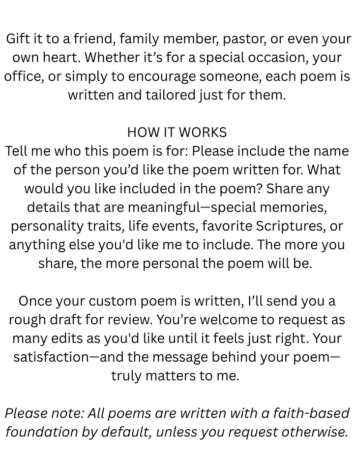 Custom Poem with Title at the Top product image (2)