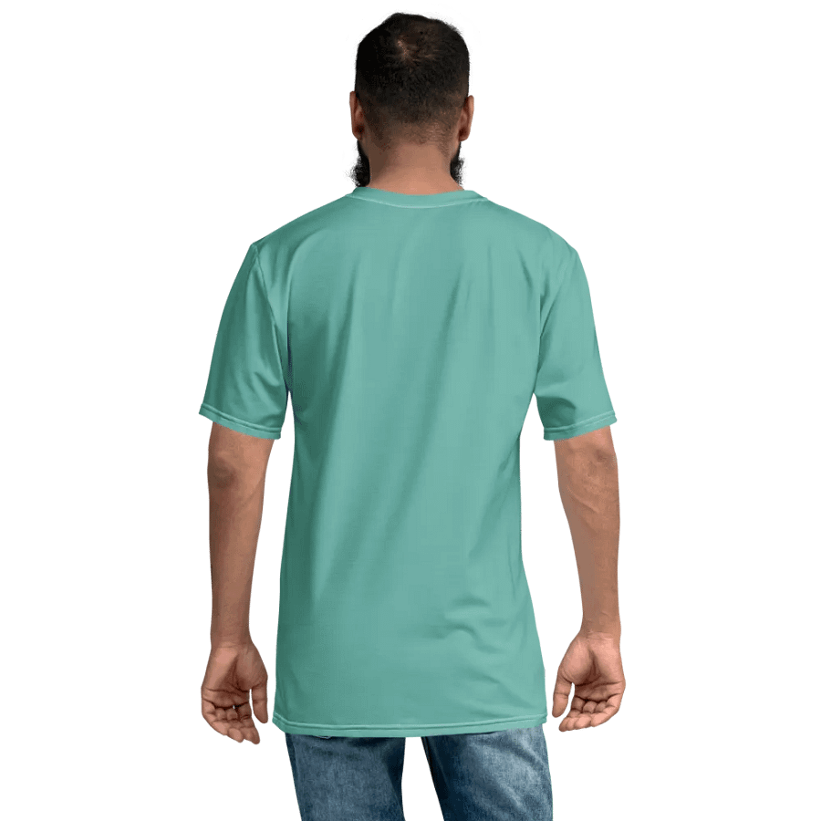 Plain Turquoise Green True Summer Men's Crewneck Polyester Heavyweight Premium T-Shirt by Treasure Pie product image (8)