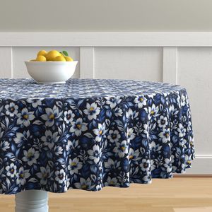 Seamless Pattern - Floral Pattern in Blue and White on Dark Blue Background product image (8)