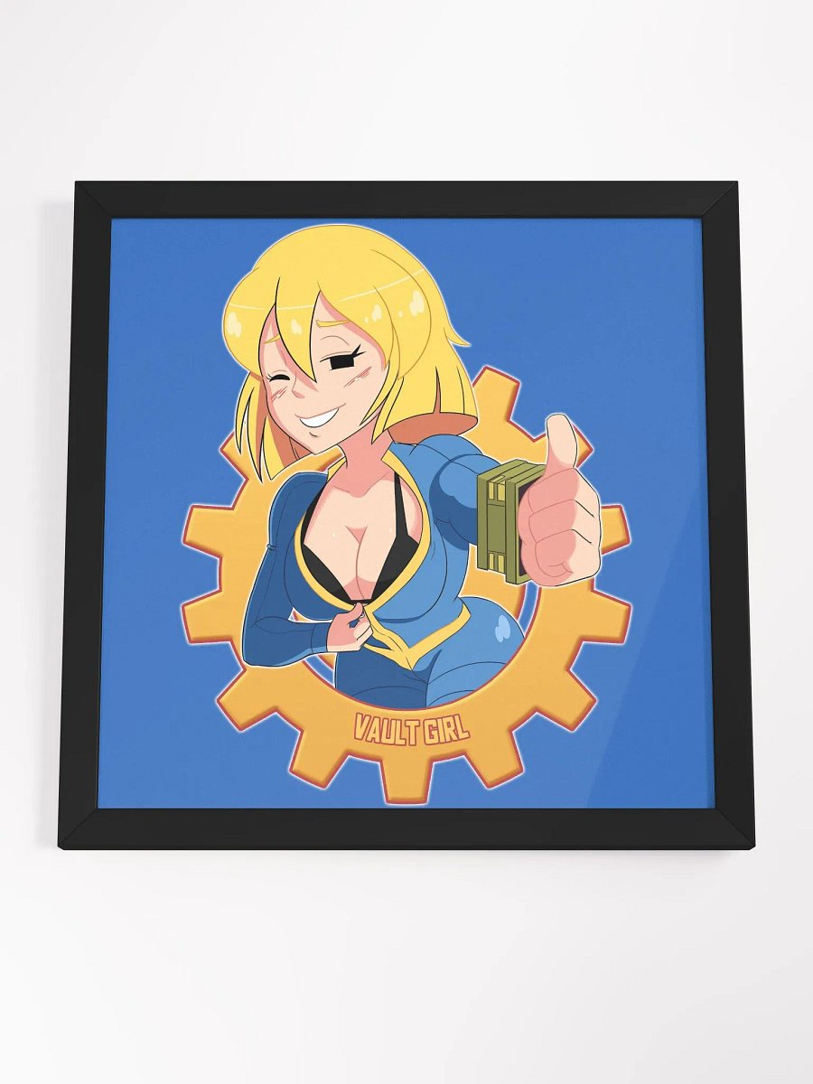 "Just a Peek" Thumbs-Up Vault Girl Illustrated Poster product image (4)