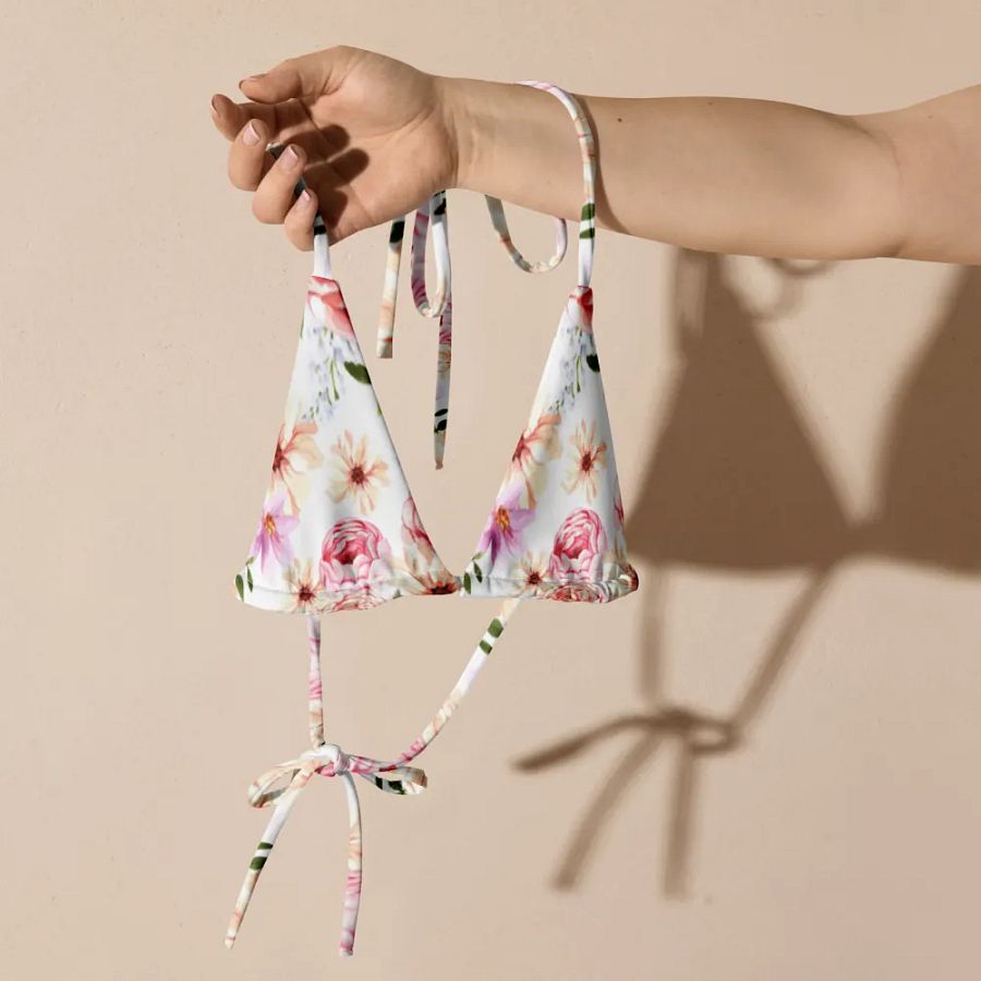 Watercolour Floral Pattern String Bikini Top - v1 product image (5)