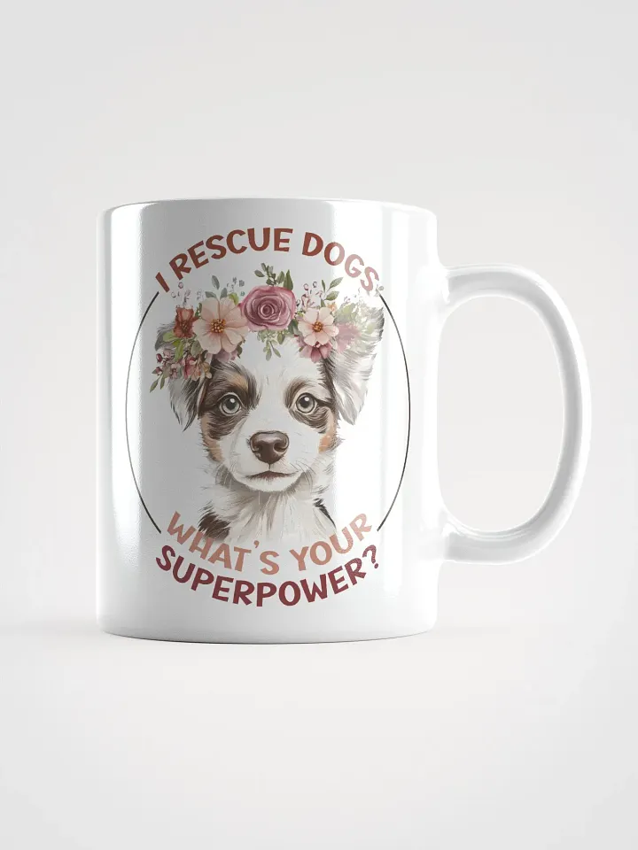 Floral Crown Puppy White Glossy Mug product image (1)