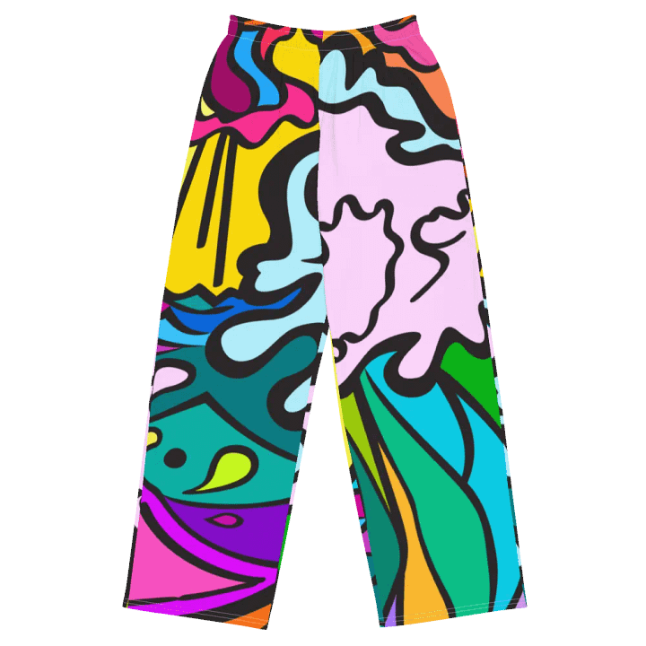 Whimsical Waves Unisex Wide-Leg Pants - Wave at Sunset product image (1)