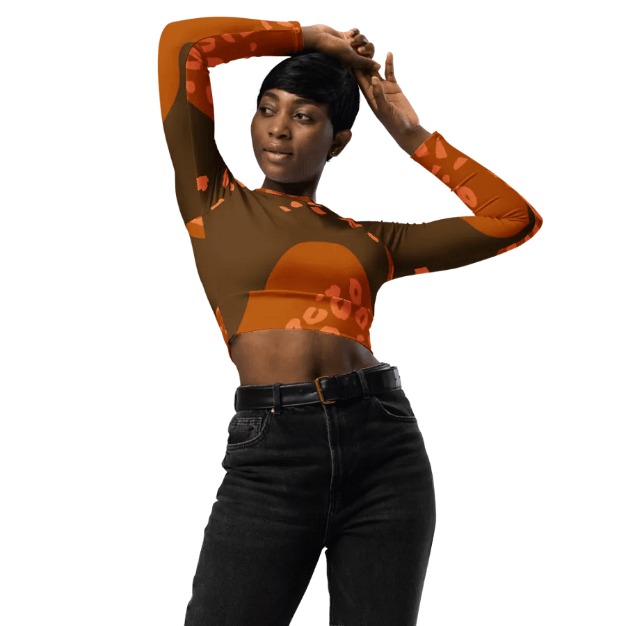 Orange Dynamic Animal Print Crop Top product image (3)