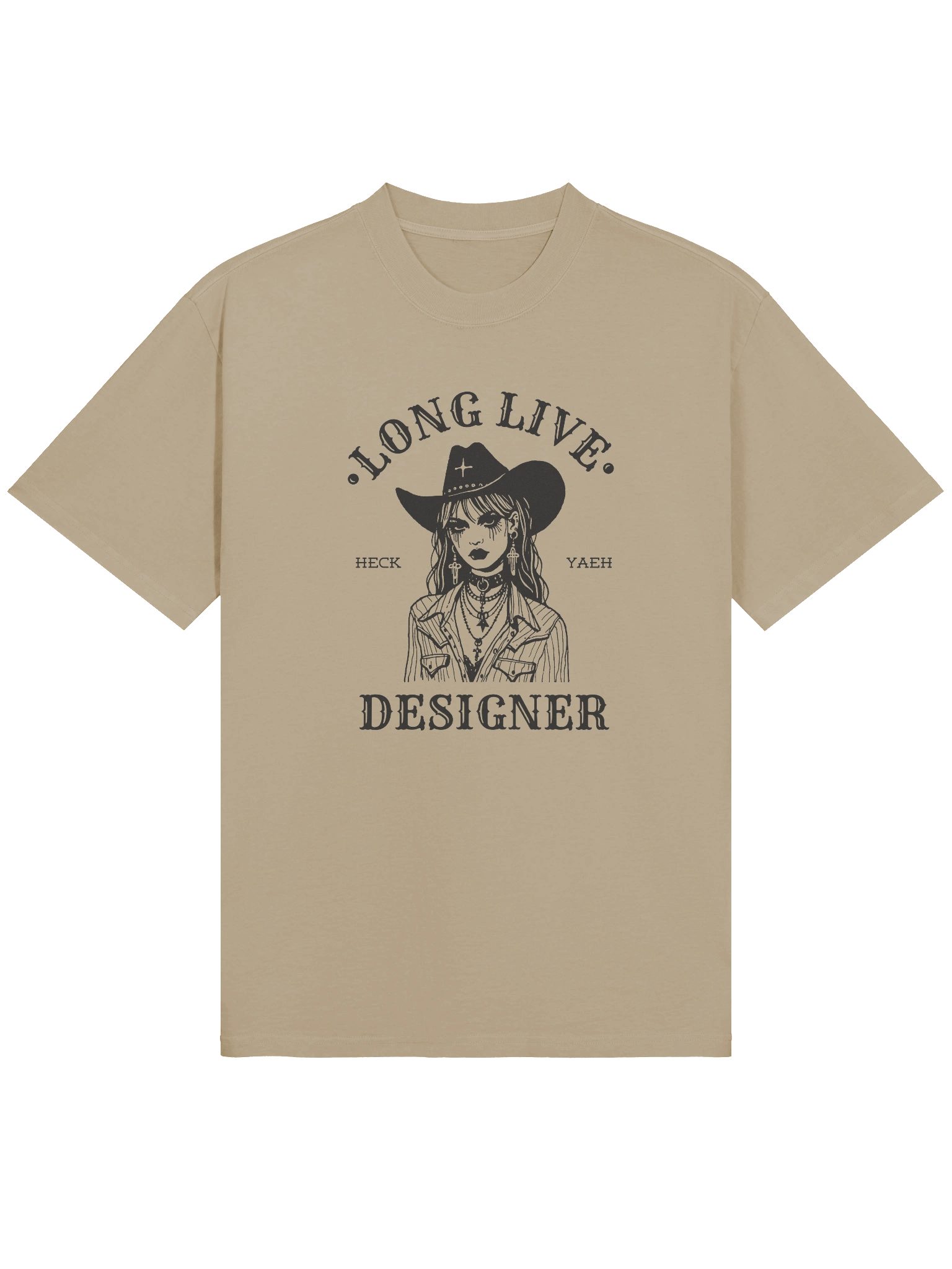 Heck Yes Designer Cowboy Premium Oversized Faded T-Shirt product image (6)