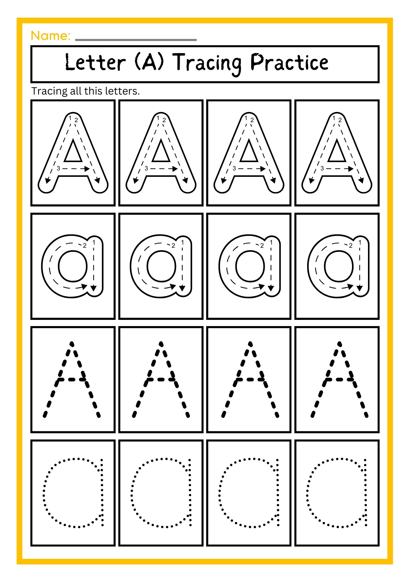 Kindergarten Letter Tracing Worksheets product image (1)
