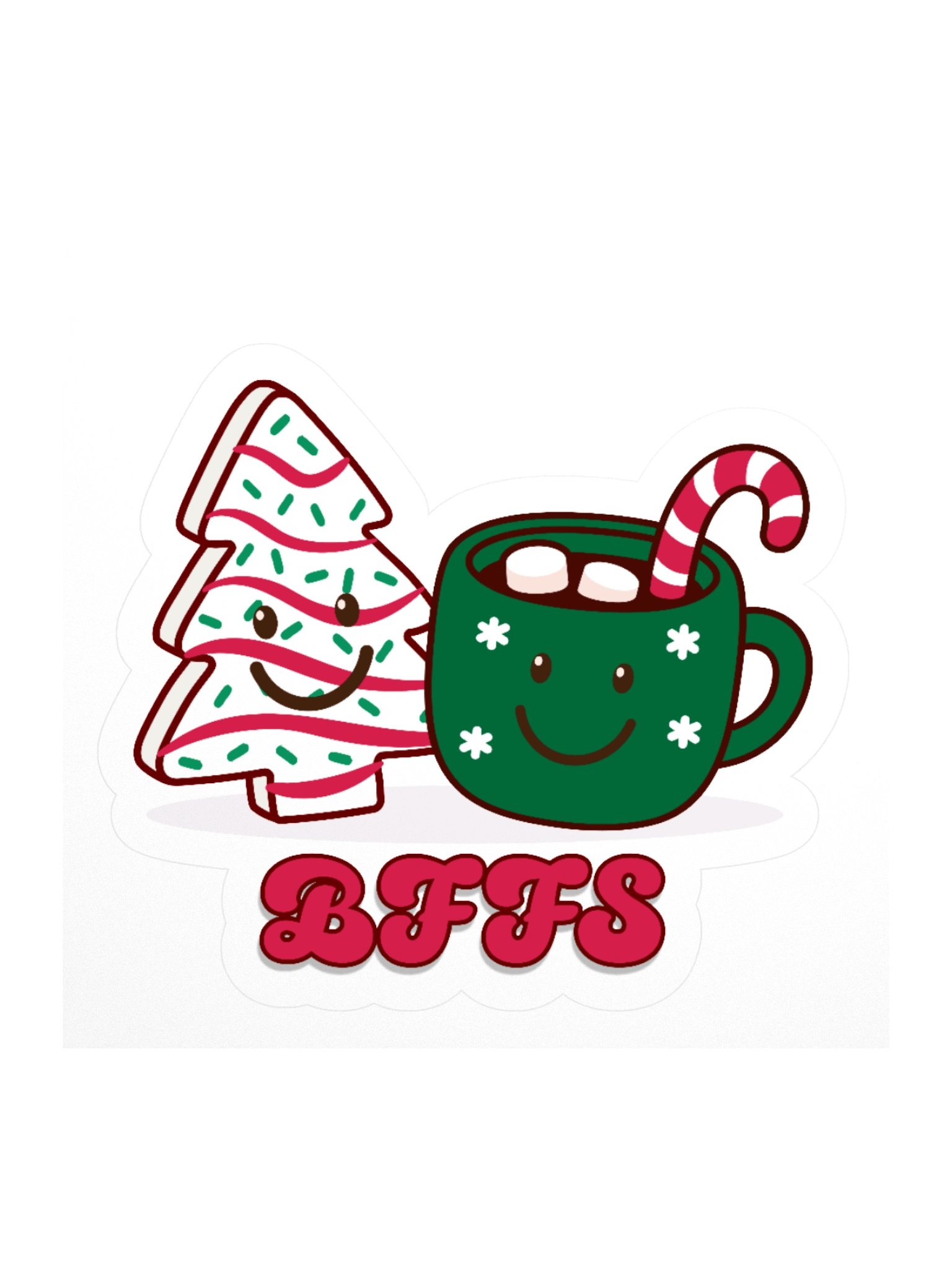 Christmas Cake and Hot Cocoa BFFs Sticker product image (1)