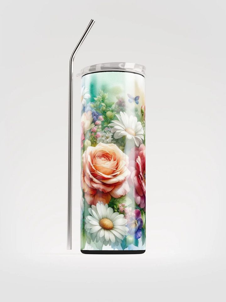 Watercolor Blooms Tumbler: Sip and Paint Your Day with Floral Splendor! product image (1)