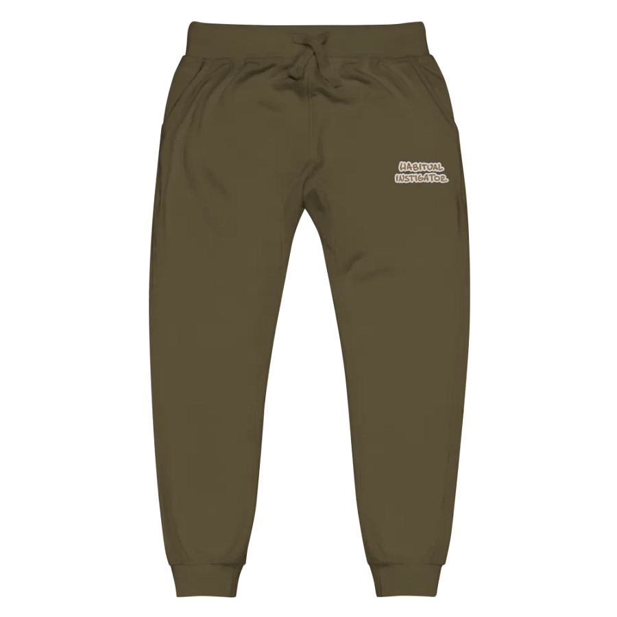 HABITUAL INSTIGATOR (brass bubble design) embroidered fleece joggers product image (6)