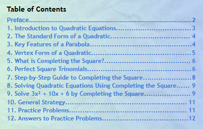 Crash Course: Learn Completing the Square product image (2)