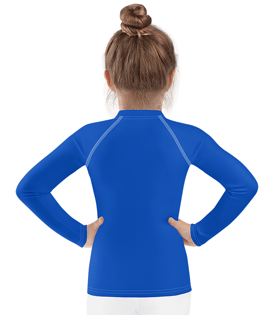 Kids Plain Color Absolute Blue Rash Guard product image (2)