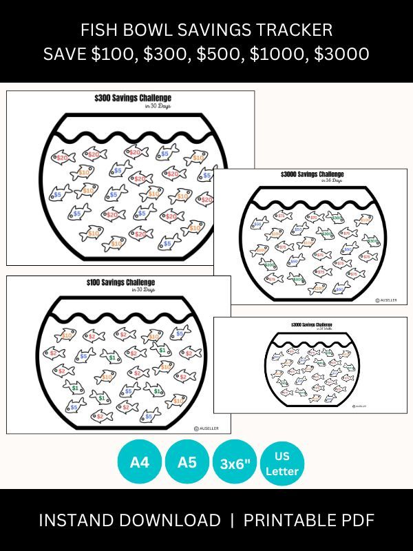 Fish Bowl Savings Tracker Bundle product image (1)