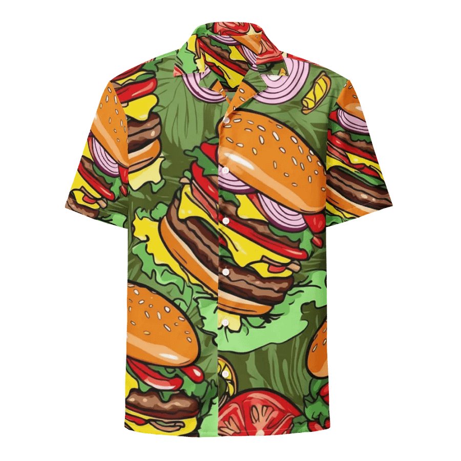 Hamburger BBQ Bliss Hawaiian Shirt product image (1)