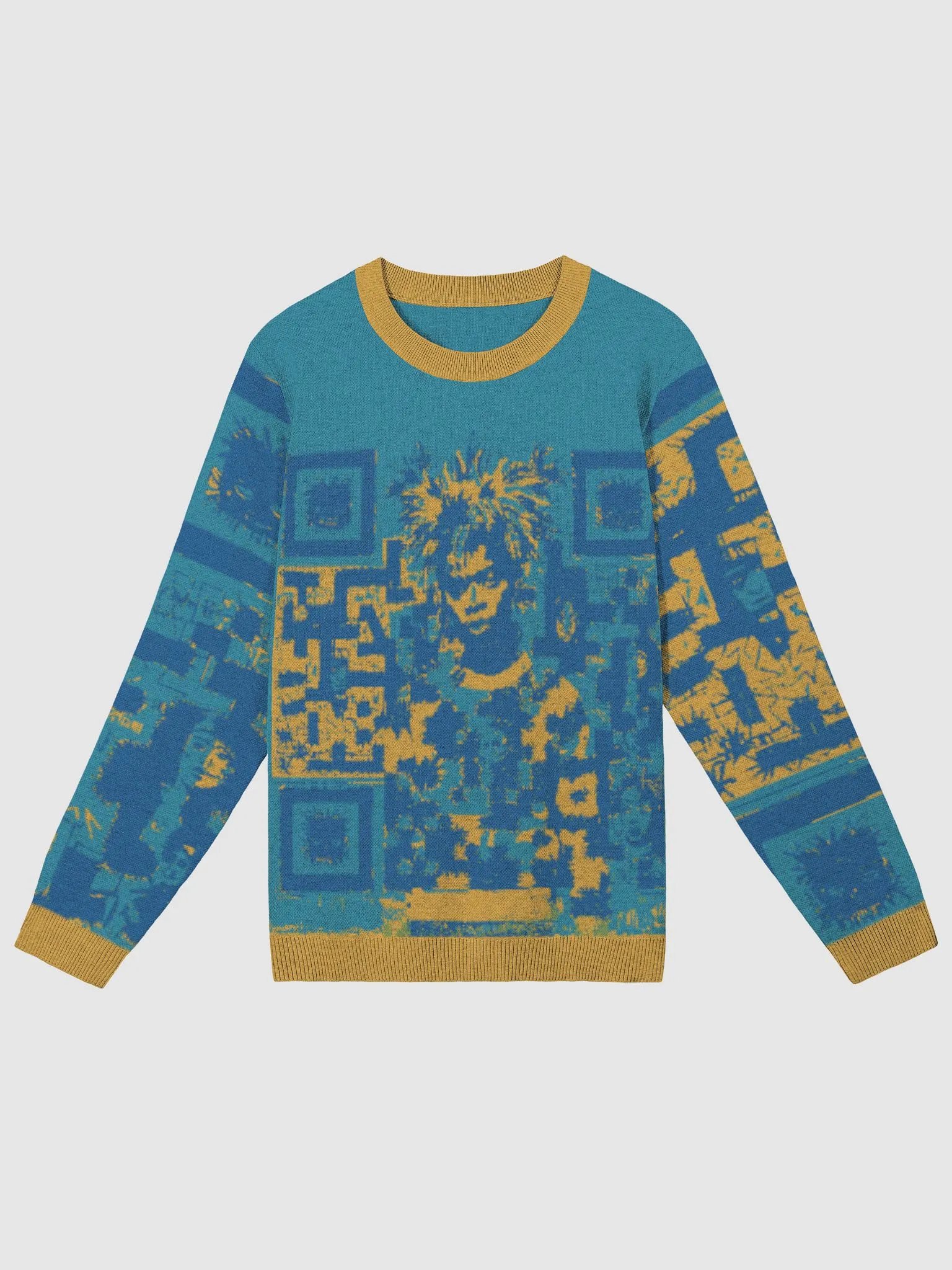 St®èétwise QR-Cyan Jacquard Sweater product image (3)