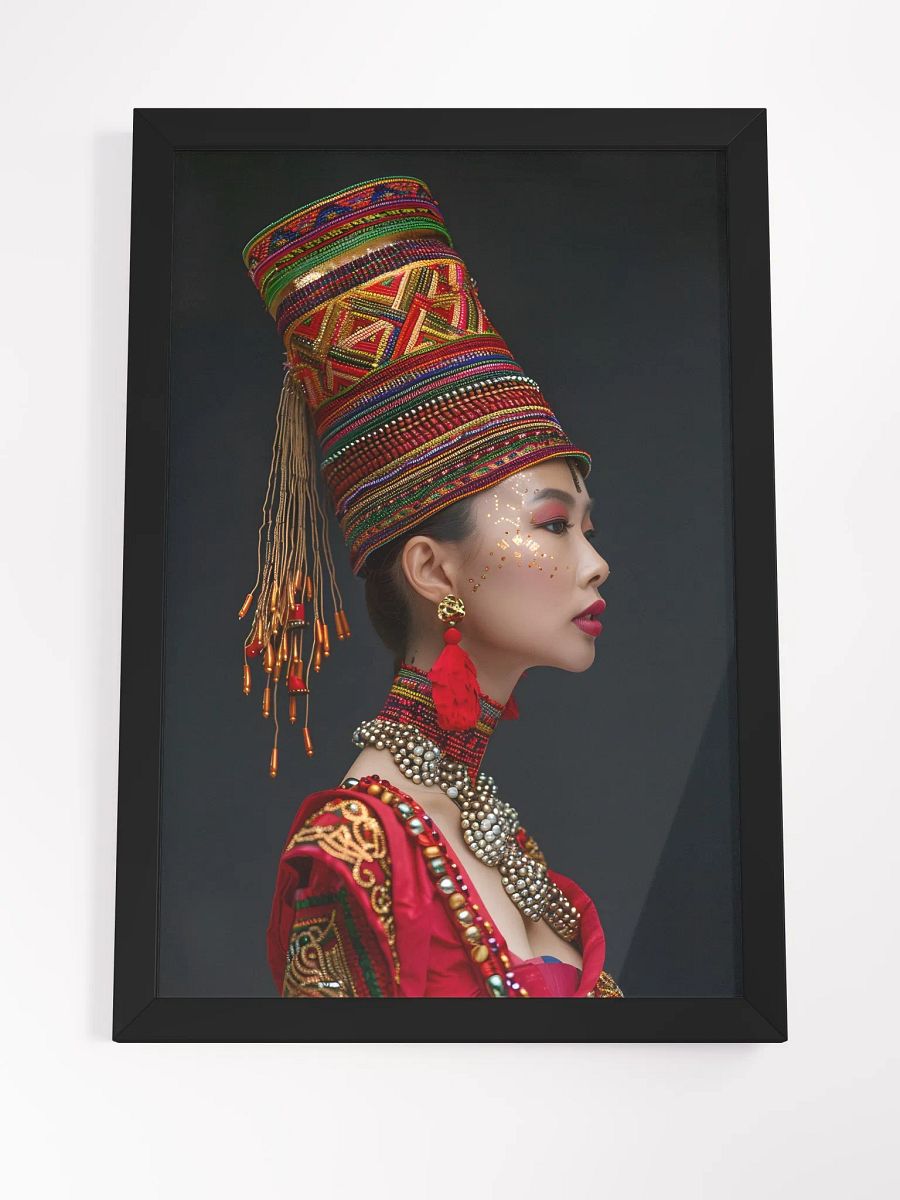 Elegant Asian woman in traditional vibrant attire side view product image (4)