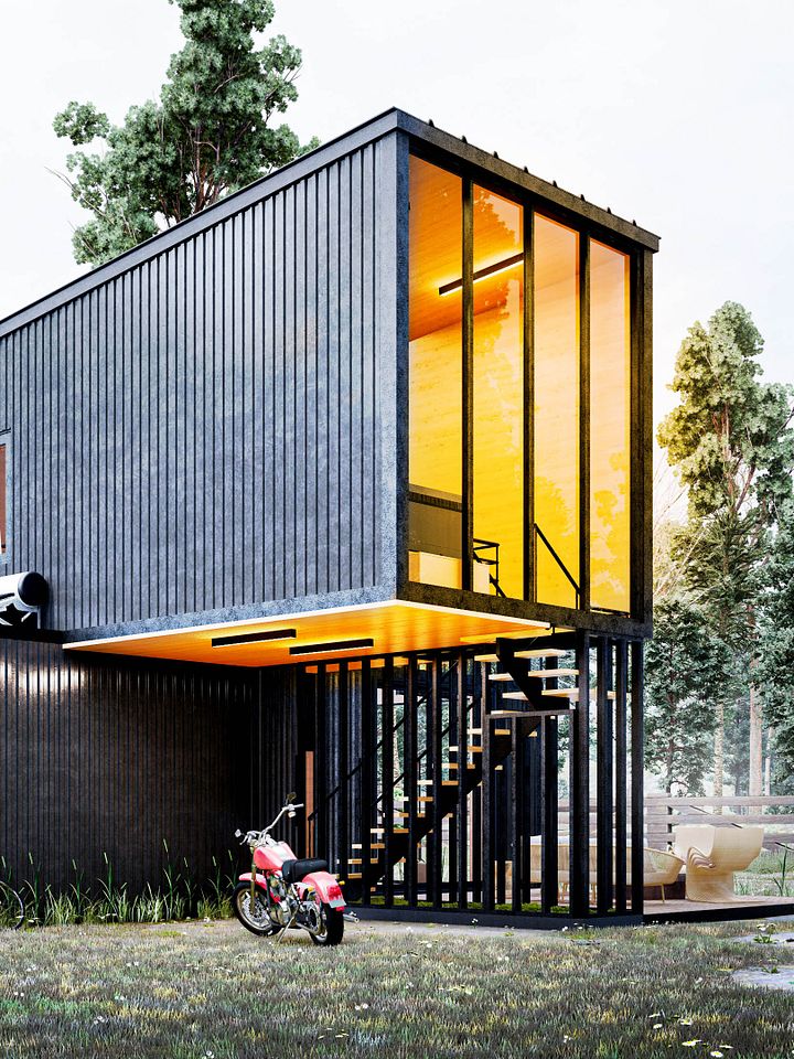 Shipping Container House 01 - Drawings\Blueprints CAD + PDF + 3D Model product image (1)