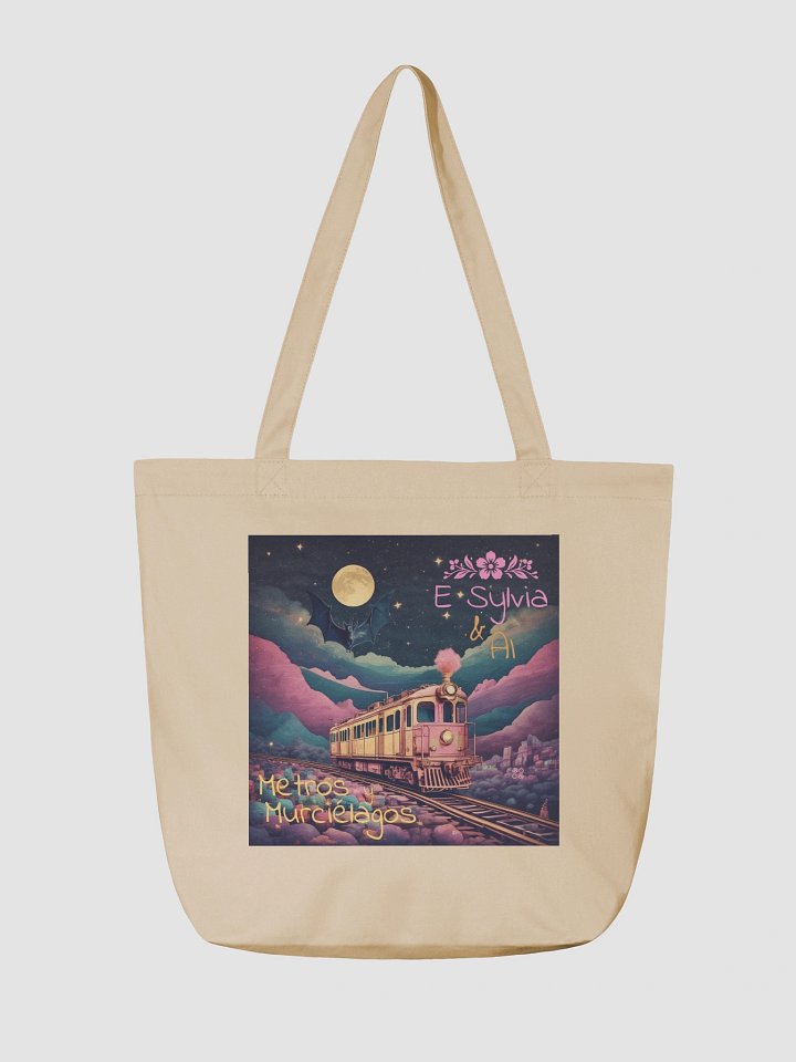 Metros y Murciélagos Organic Cotton Tote Bag 16″ × 14 ½″ product image (2)