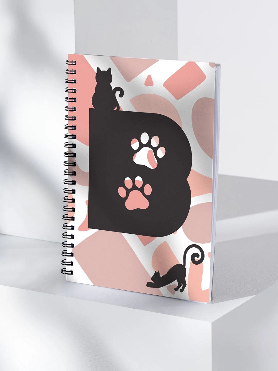 Monogram Letter B Cat Lover Geometric Pinks Notebook product image (4)