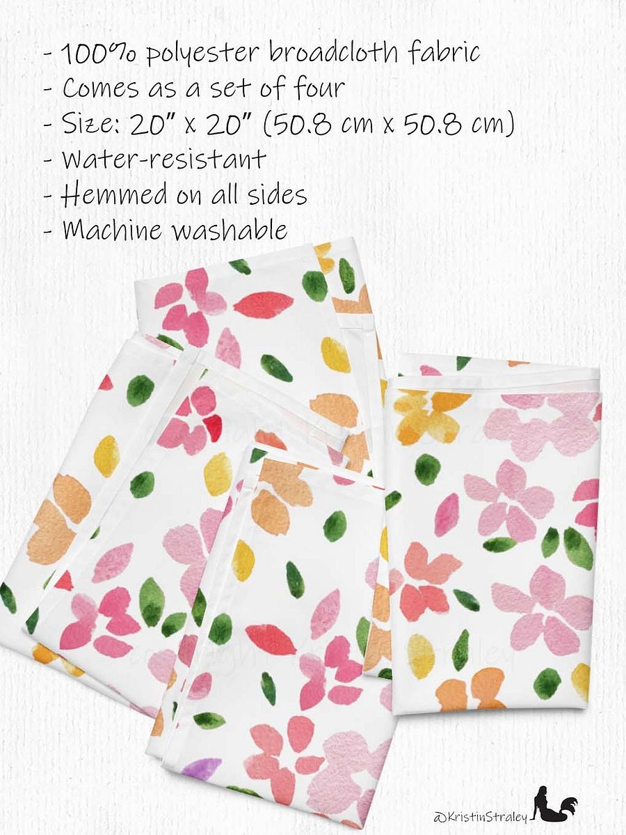 Spring Flowers on White Placemat Set of 4 product image (2)