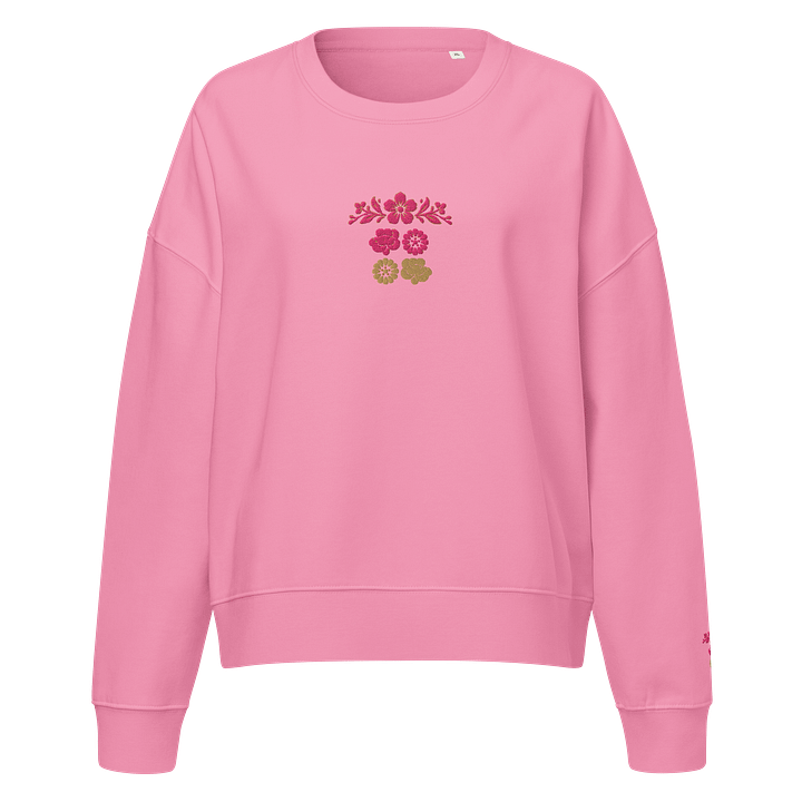 Floral Harmony Women's Organic Crew Neck Sweatshirt product image (2)