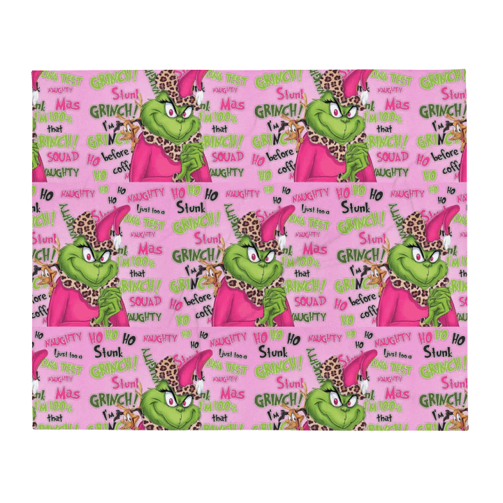NAUGHTY GRINCH THROW BLANKET product image (1)