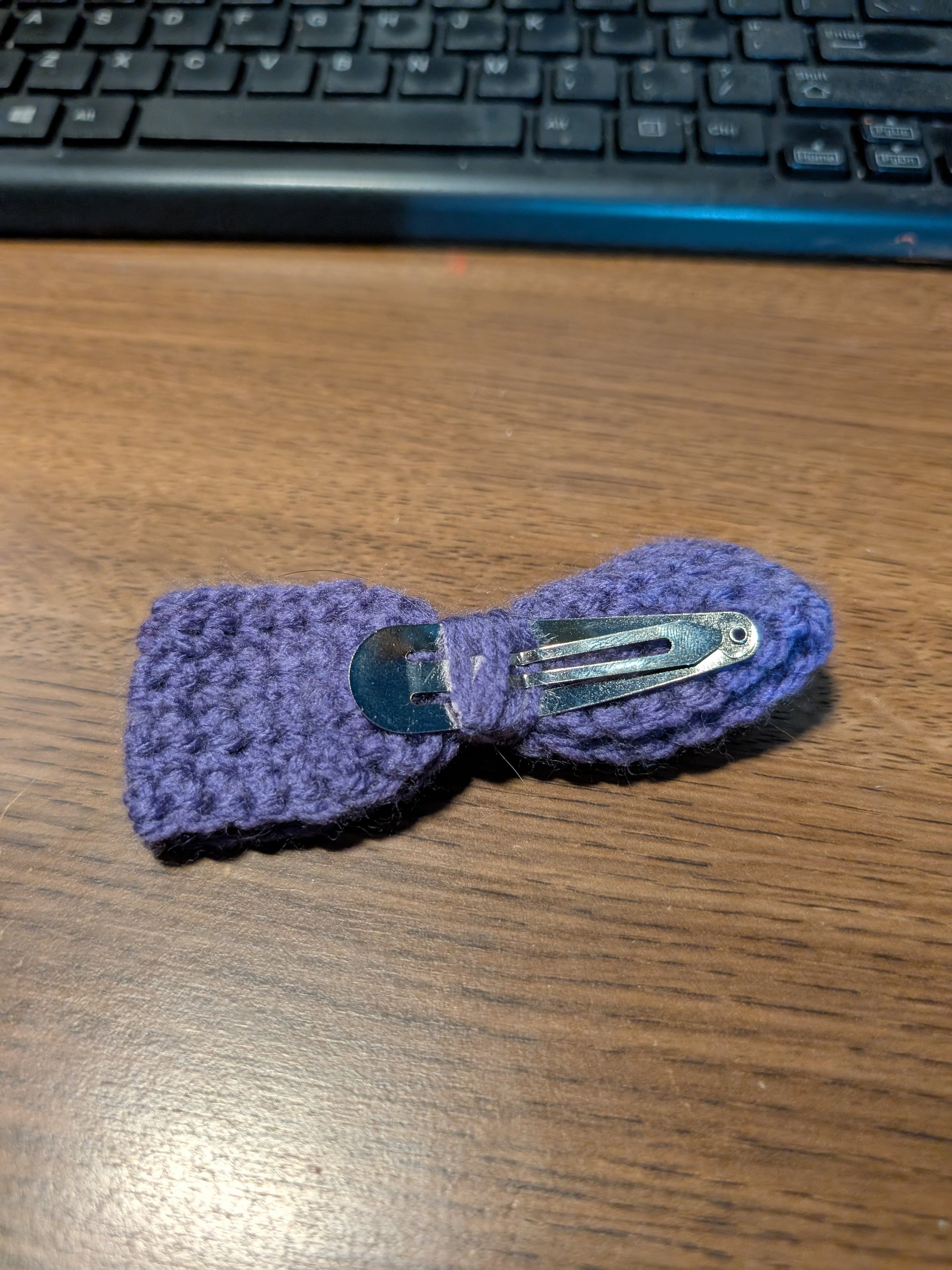 Crochet hair bow product image (3)