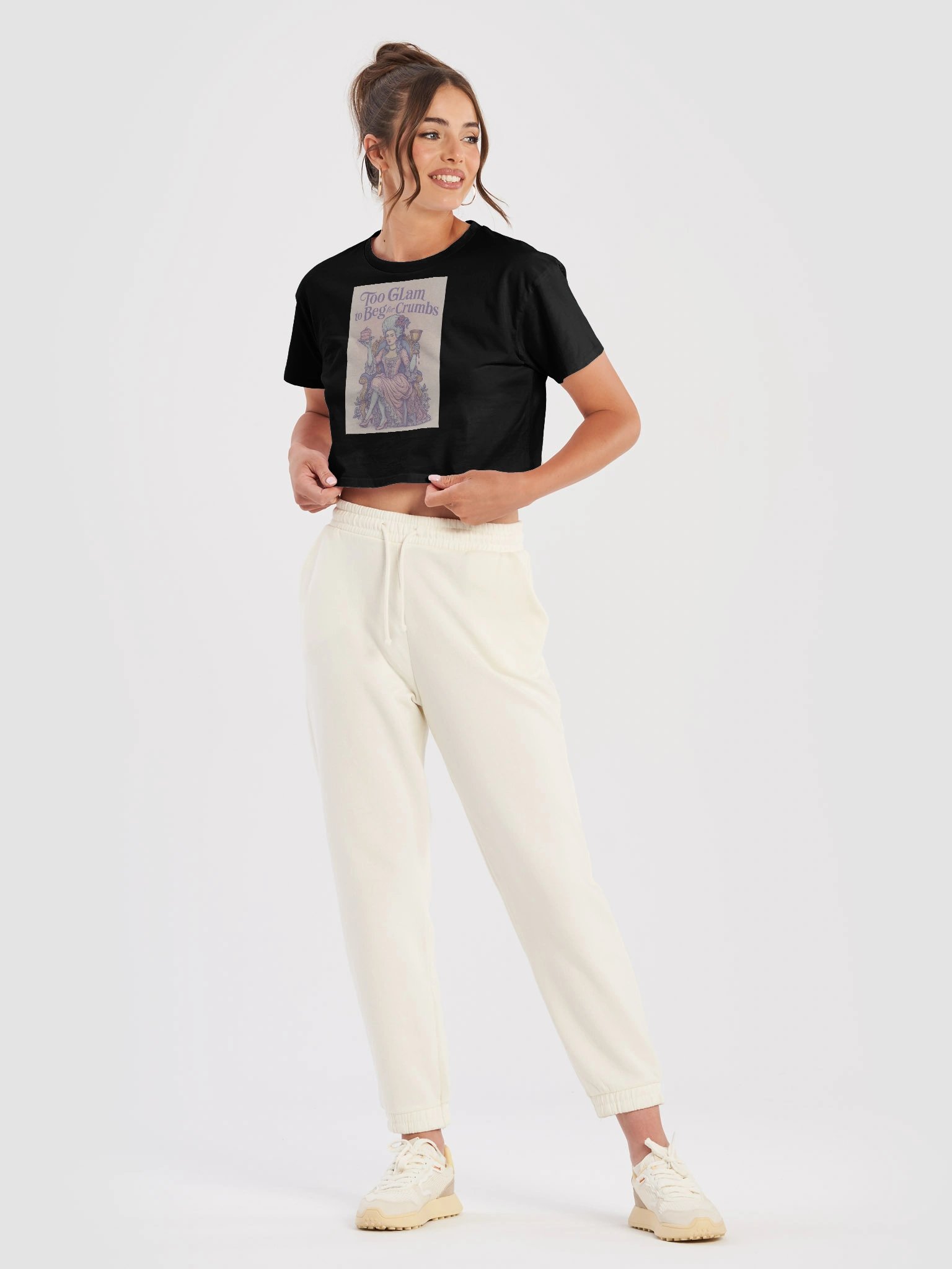 💖 Too Glam to Beg for Crumbs – Pink Crop Top product image (5)