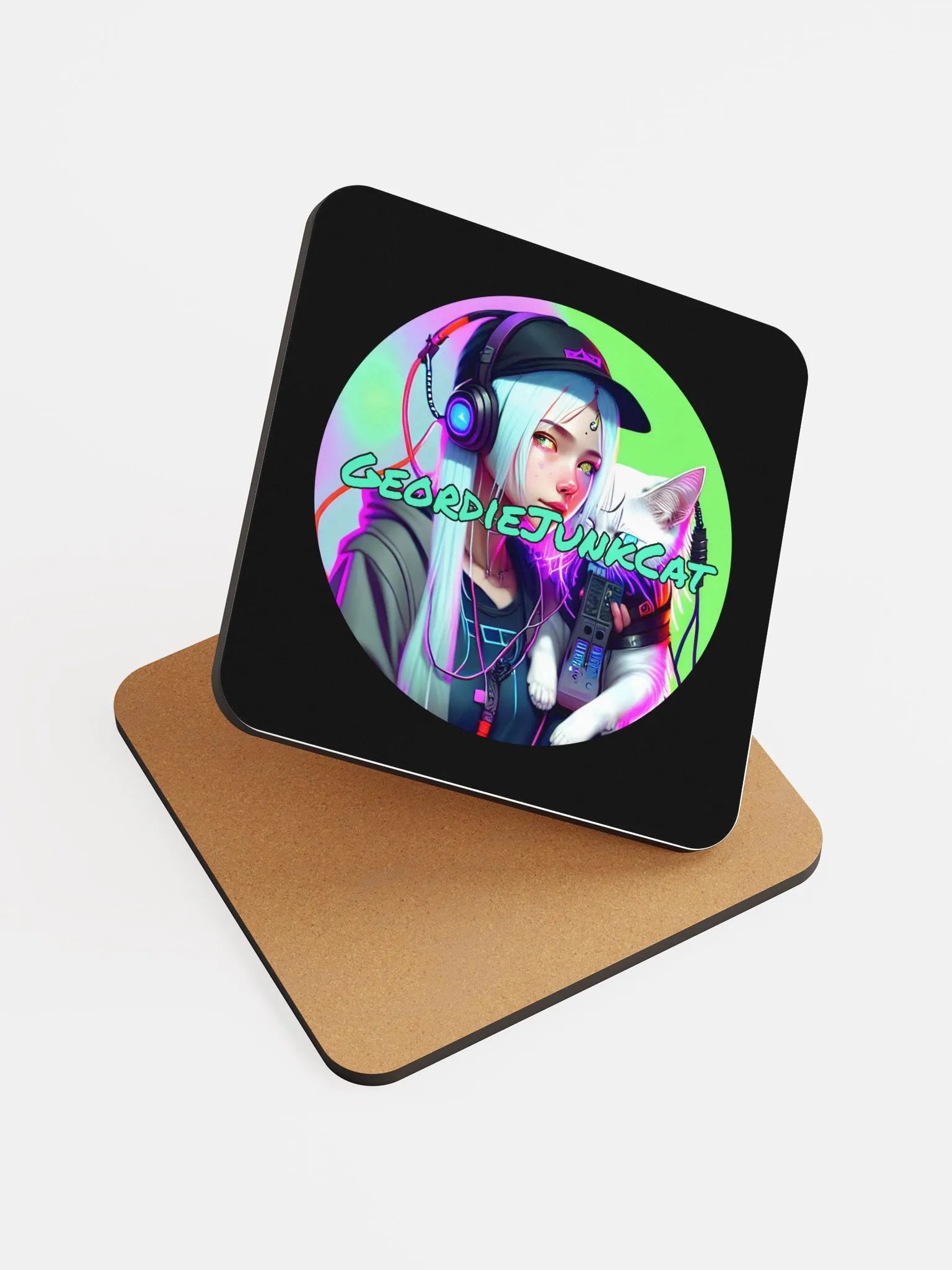 NEON THREE Drink Coaster (3.74″x 3.74″, US and EU Shipping) product image (6)