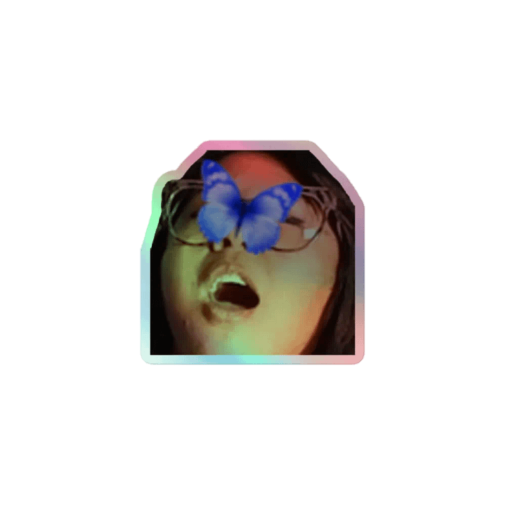 Butterfly Gasm 3 inch holographic sticker product image (1)