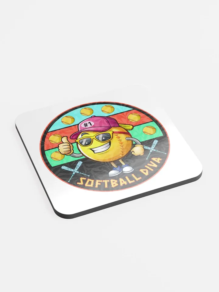 Softball Diva Thumbs Up Cork Coaster product image (2)