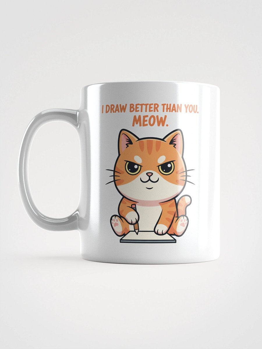 Rebel Sketch Cat White Glossy Mug product image (1)