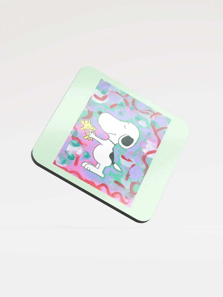 Snoopy - (art by Dina R.) - acrylic painting picture - Glossed Cork Coaster product image (1)