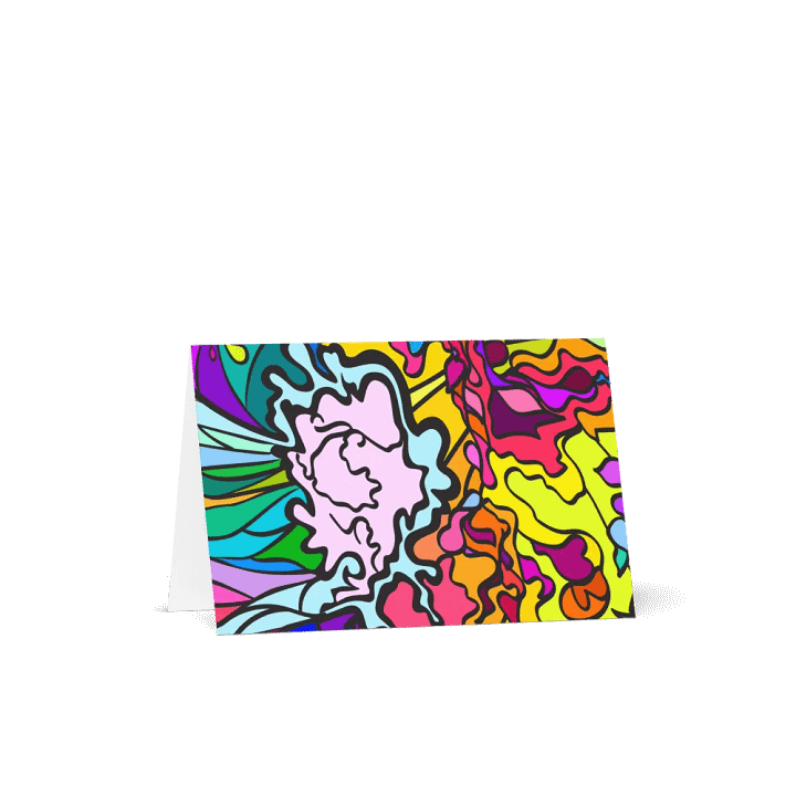 Vibrant Swirls Greeting Card – Wave at Sunset product image (1)