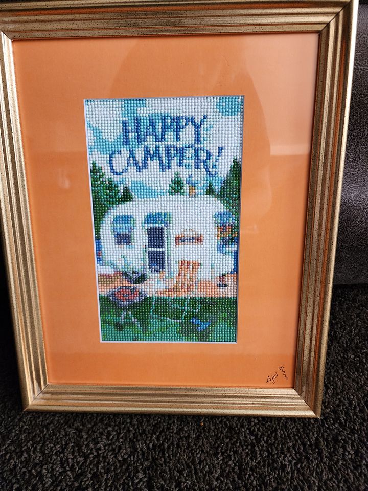 Happy Camper Small Full Drill Framed Matted Diamond Painting product image (1)